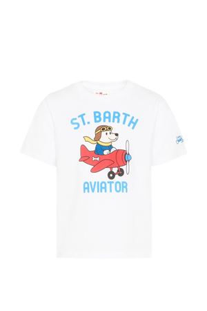 Denver Jr. T-shirt in pure white cotton jersey SAINT BARTH KIDS | DNV000101950L